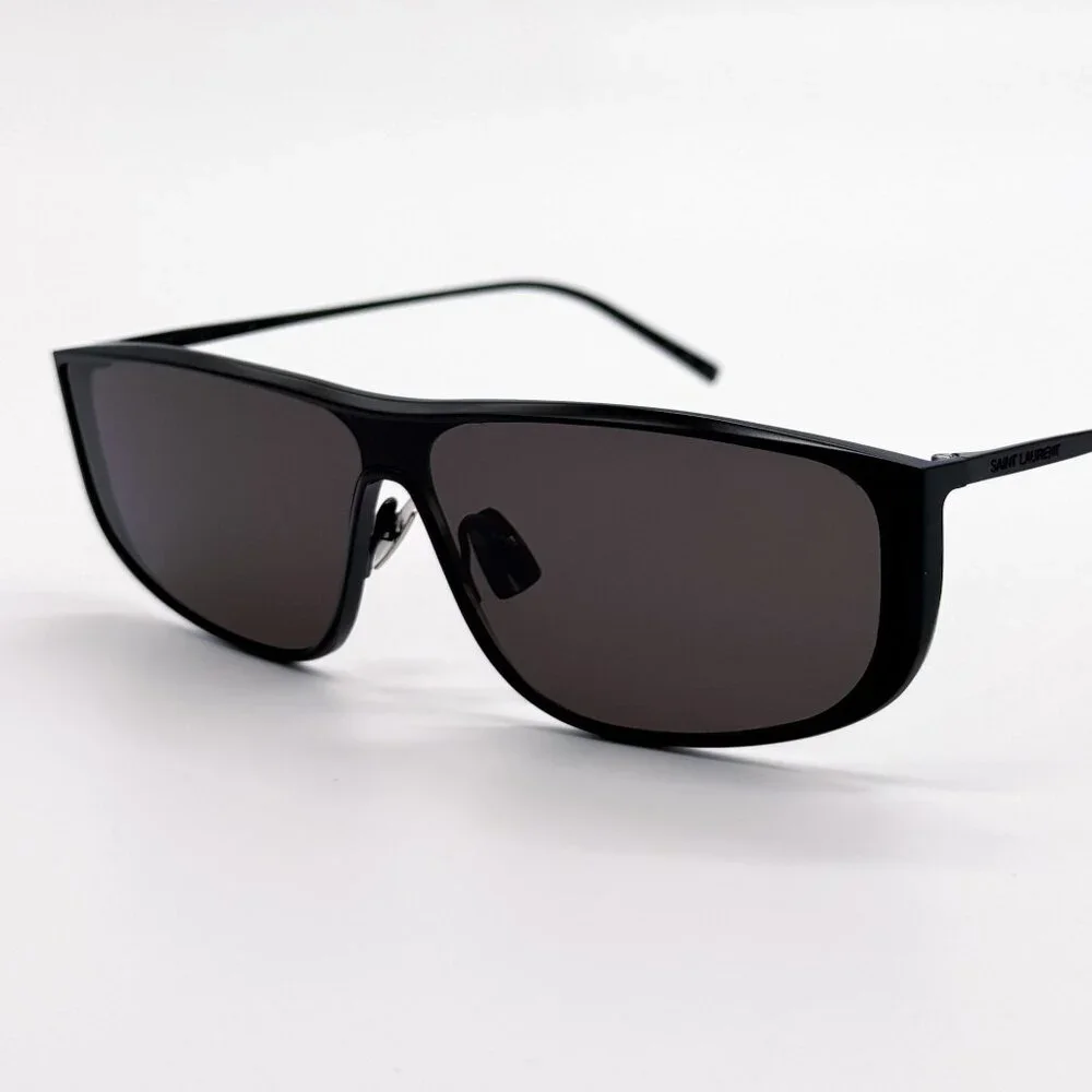 NEW SAINT LAURENT SL605 LUNA 002 SILVER SUNGLASSES SL 605 SHIELD